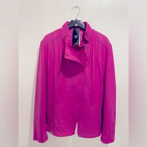 Clara Sun Woo Liquid Leather Jacket Magenta